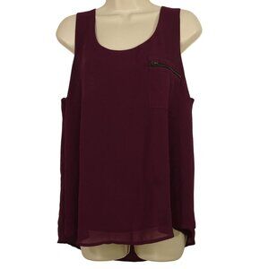 Forever 21 Sleeveless Purple Tank Top Women Plus Size 1X Zip Pocket Side Zipper